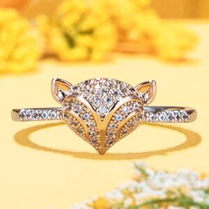Fox Ring, 925 Sterling Silver, 18k Rose Gold Charmed Aroma